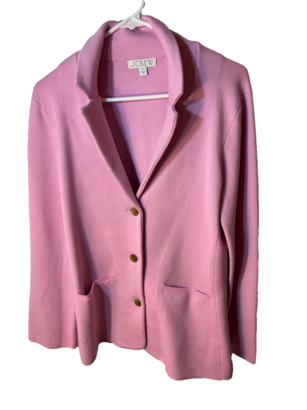 J. Crew Pink Waisted sweater-blazer with stretch size Medium